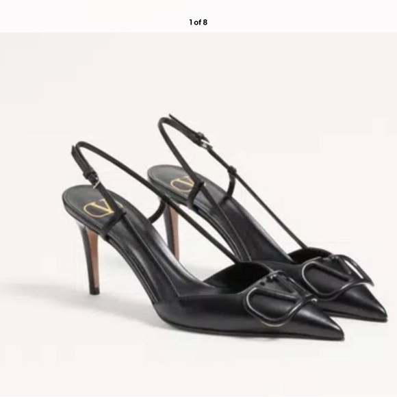 Valentino Shoes - Valentino Black Slingback Heels with Buckle Detail